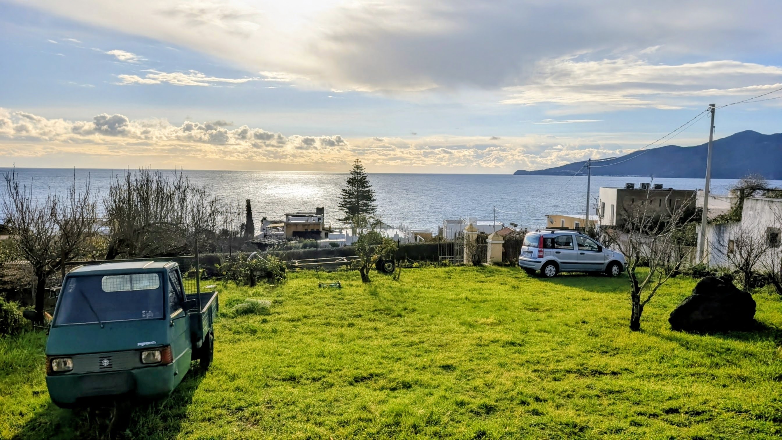 The view over Mediterranean from Madile Apartments on Salina Island.