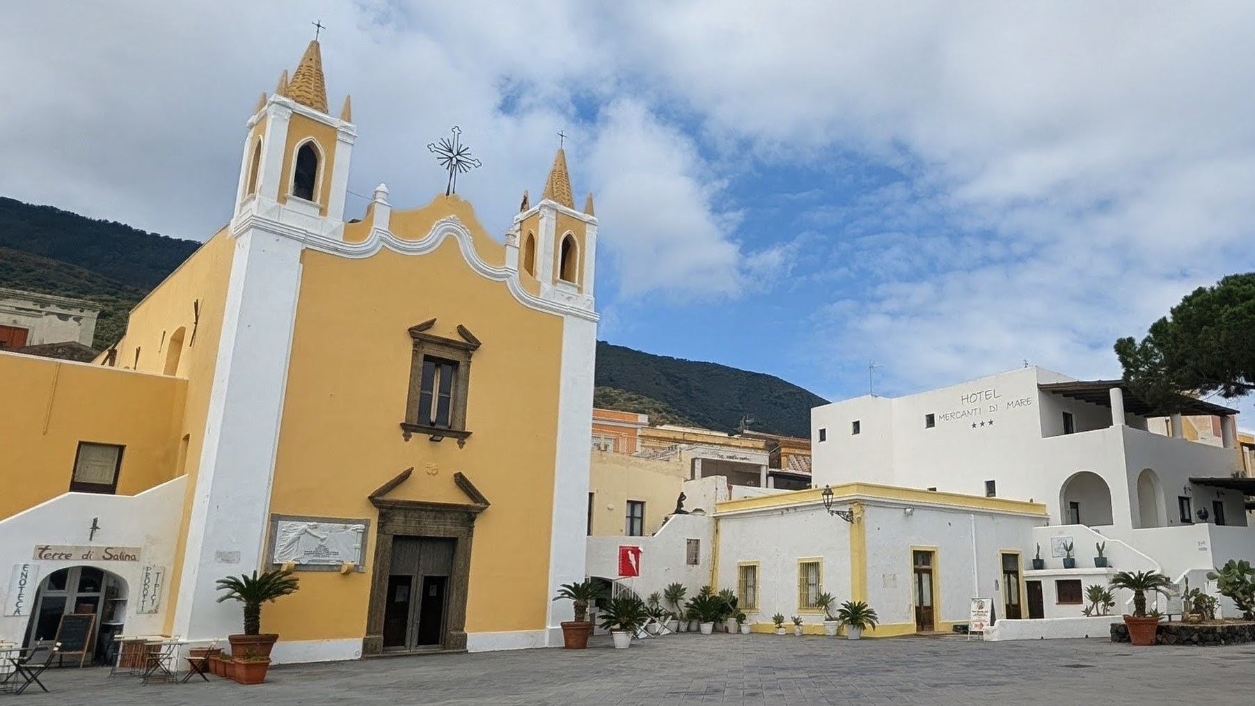 Santa Marina church dedicated to the patron saint of Salina island.