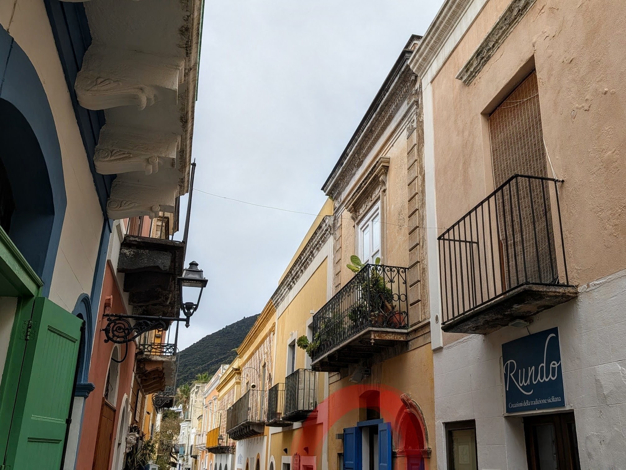 The main street in the village of Santa Marina di Salina on Salina island.