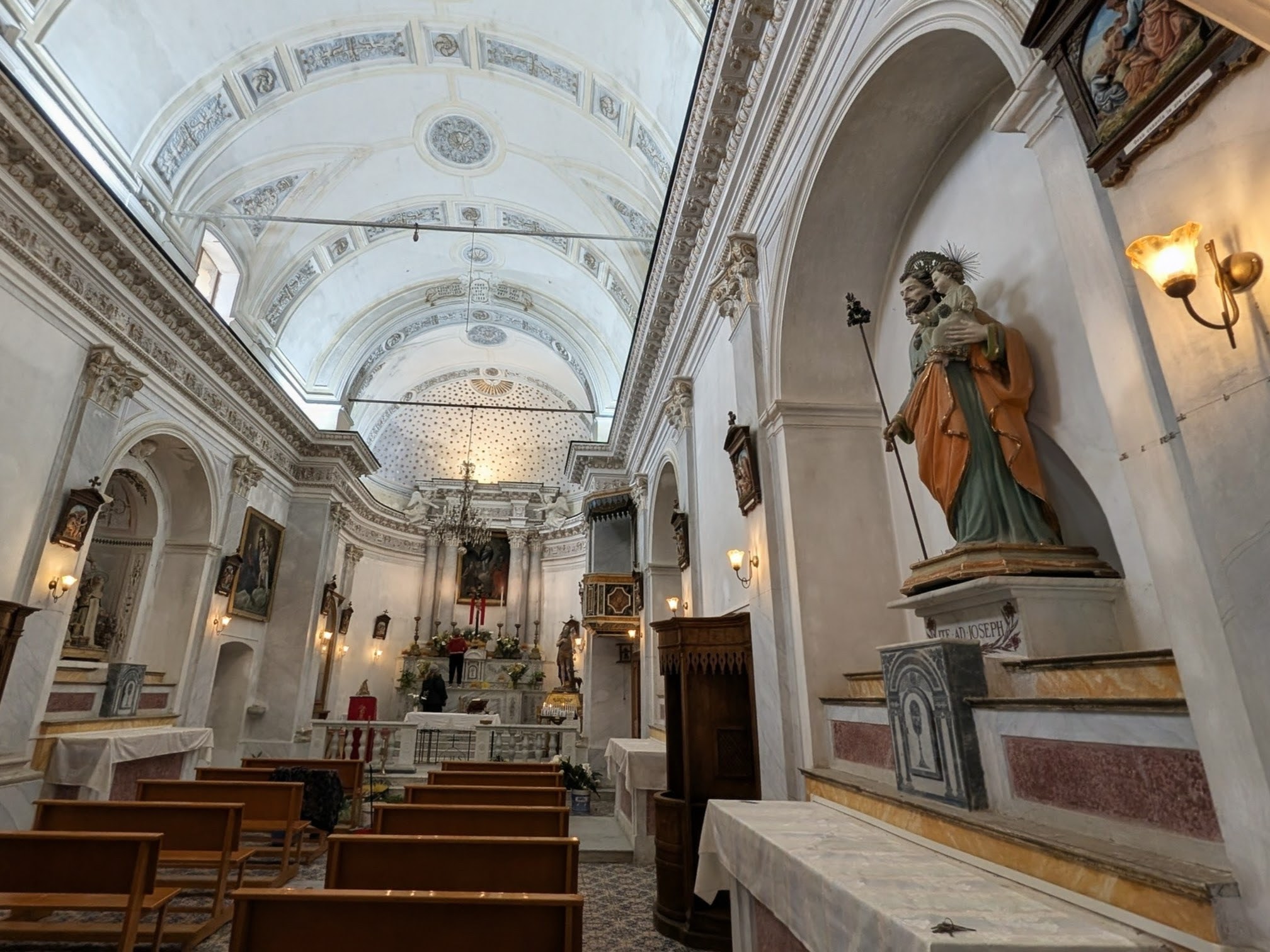 Inside St. Onofrio Church in the village of Pollara on Salina island. Oscar winning Il Postino movie was filmed here.