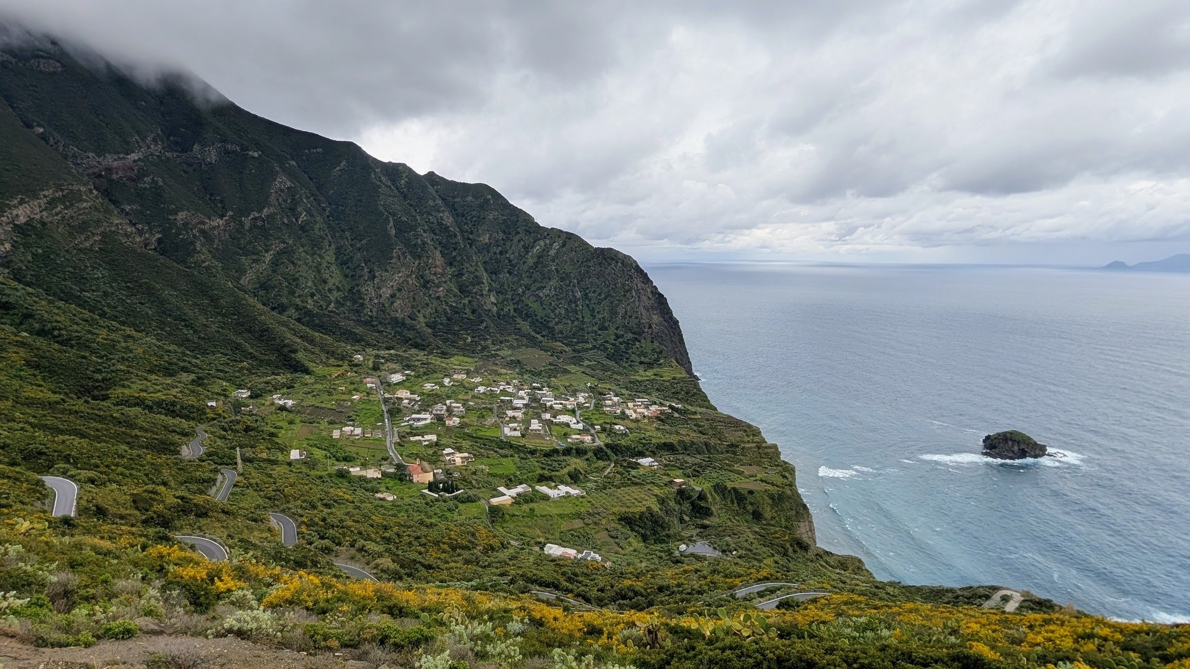 The village of Pollara on Salina island sits inside a submerged volcano crater.