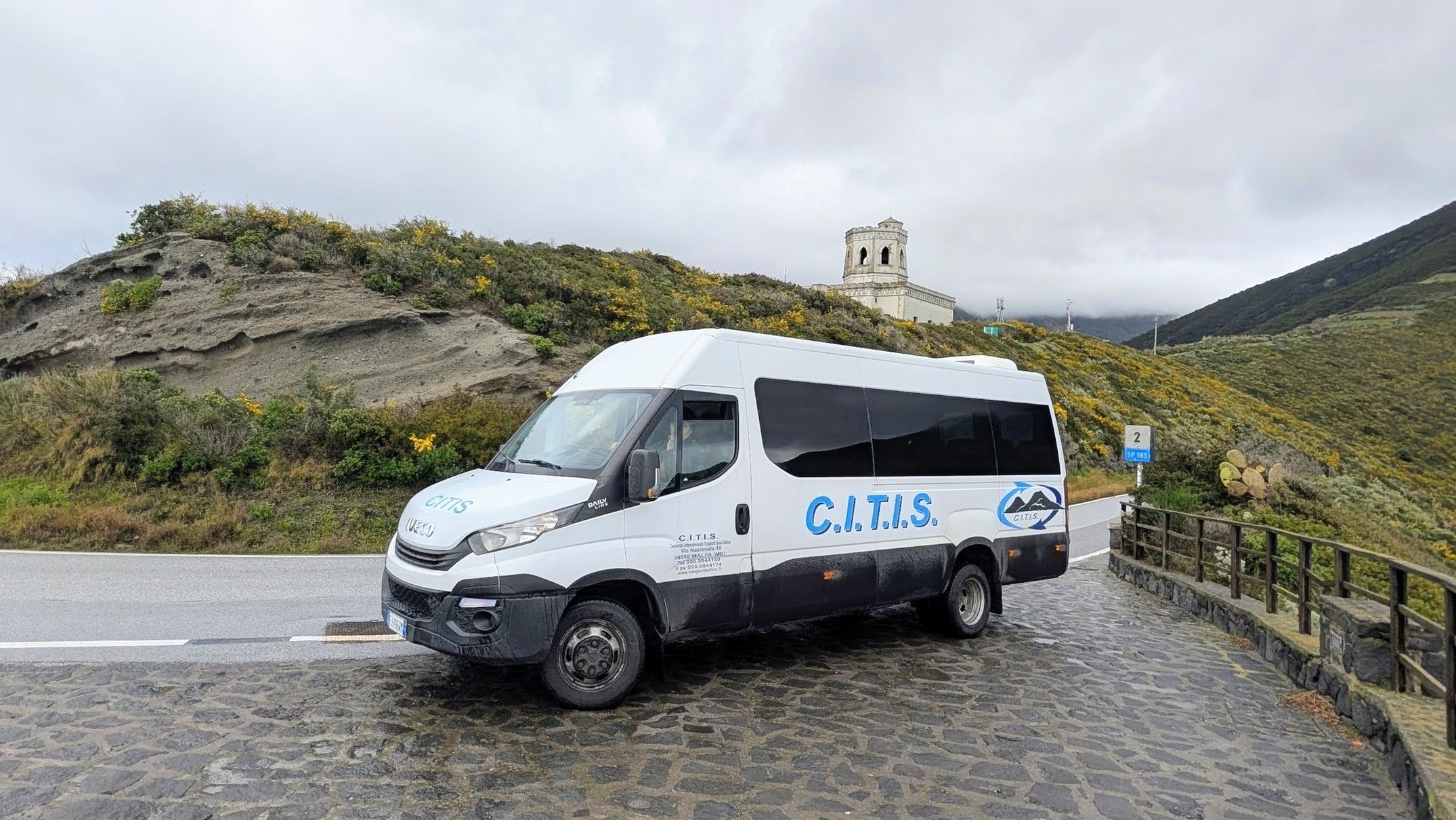 Operated by C.I.T.I.S. comapny, these buses and minivans connect all villages on Salina island.