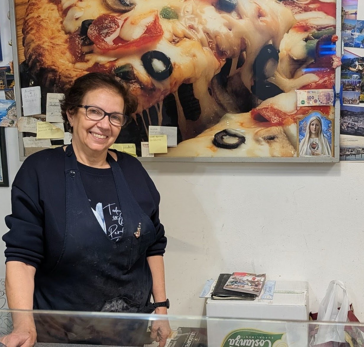 The owner of the best bakery in Santa Marina di Salina on Salina island.