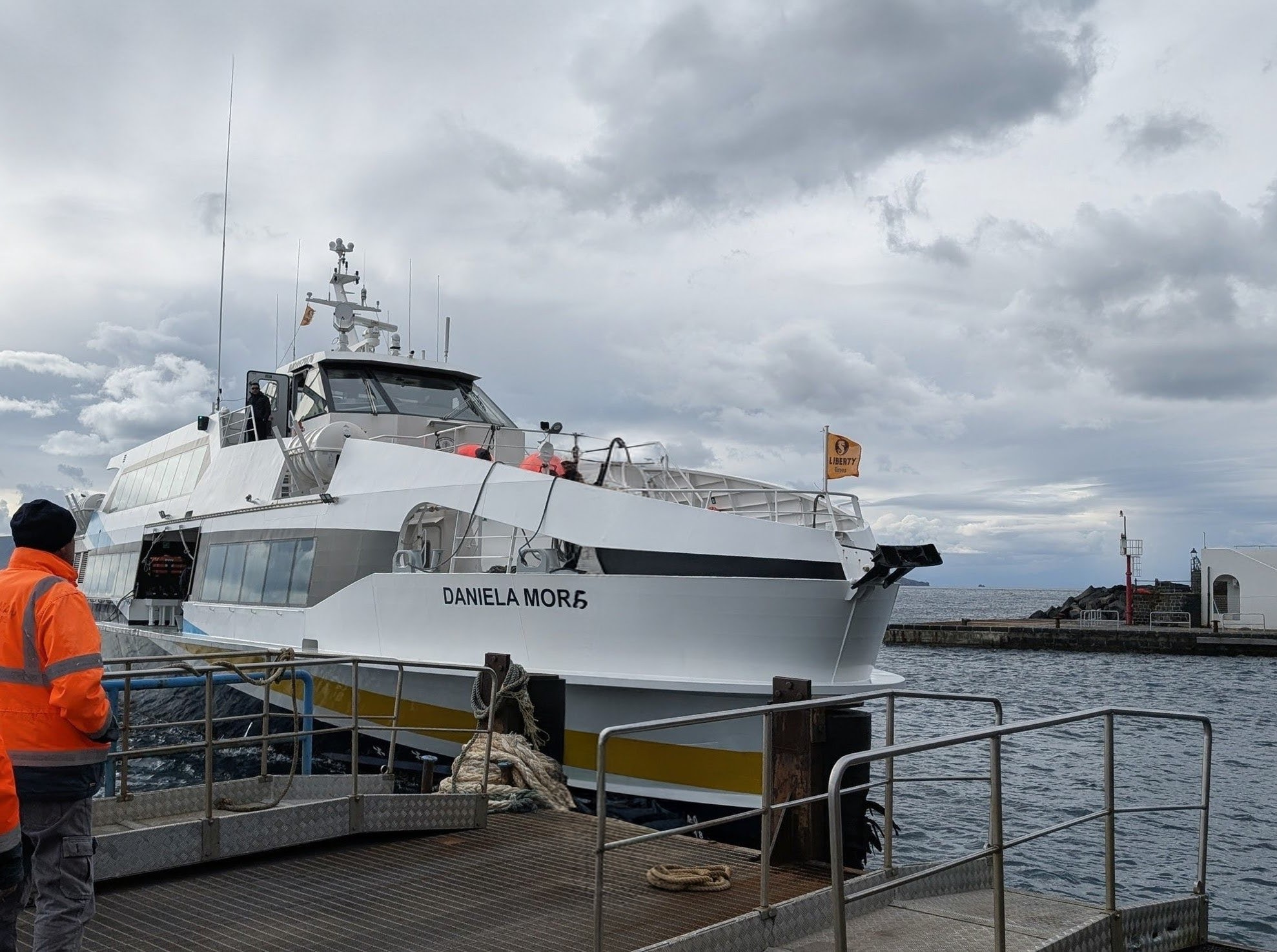 Liberty Lines operates fast hydrofoil ferry between Sicily and all Aeolian islands