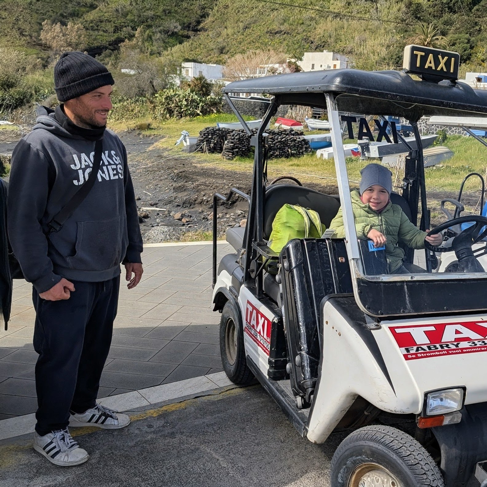 Golf-carts are used instead of taxi on Stromboli island.