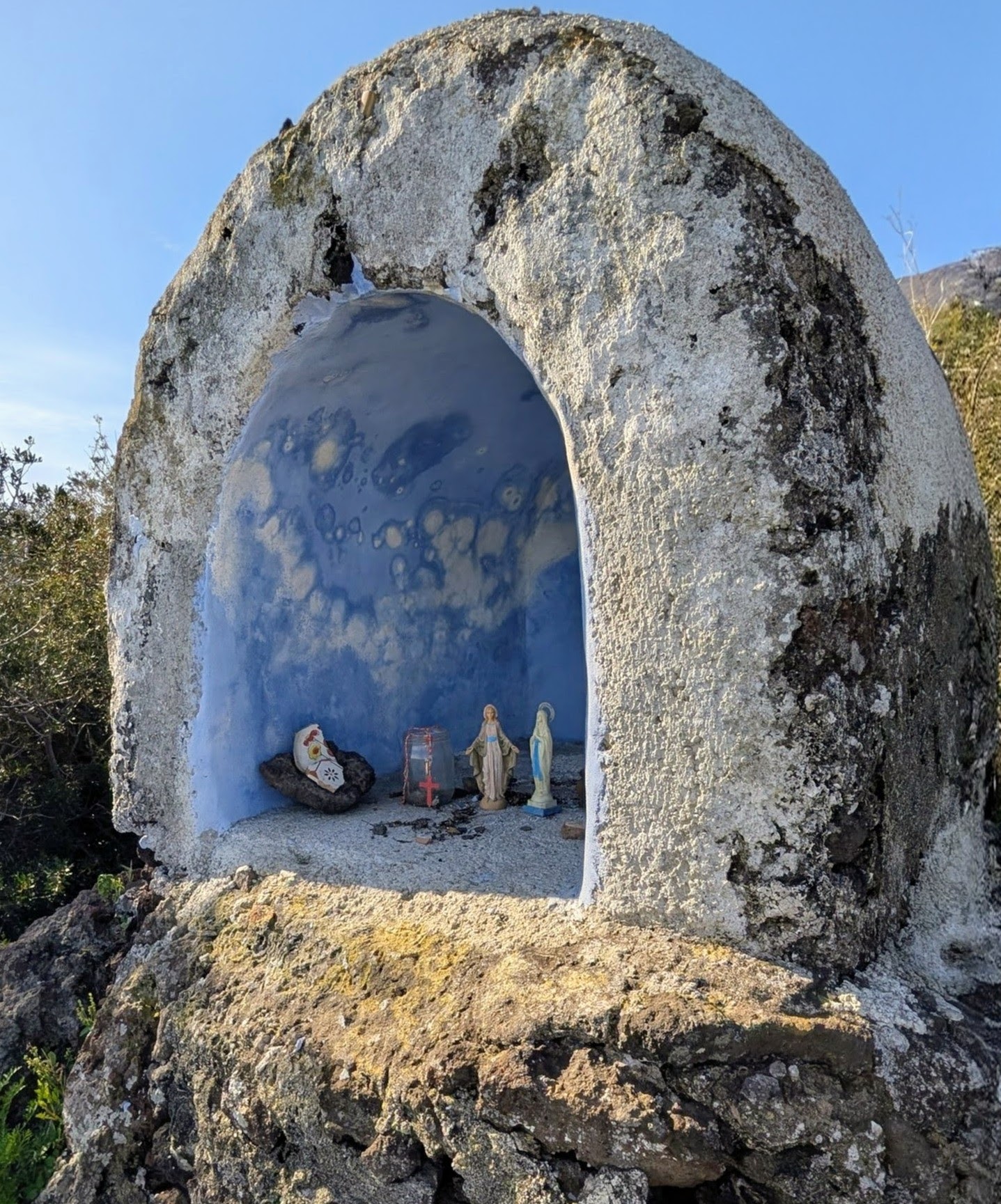 Edicola Votiva, a roadside chapel north of San Vincenzo on Stromboli island.