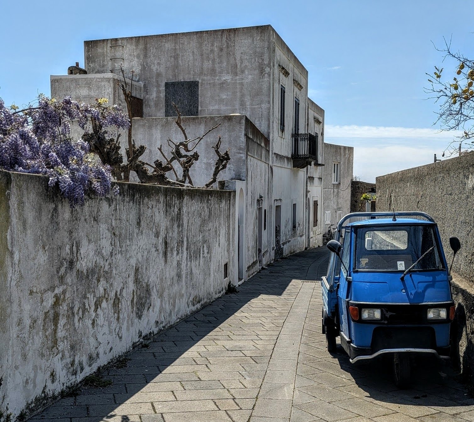 The streets of San Vincenzo, the main village on Stromboli island.