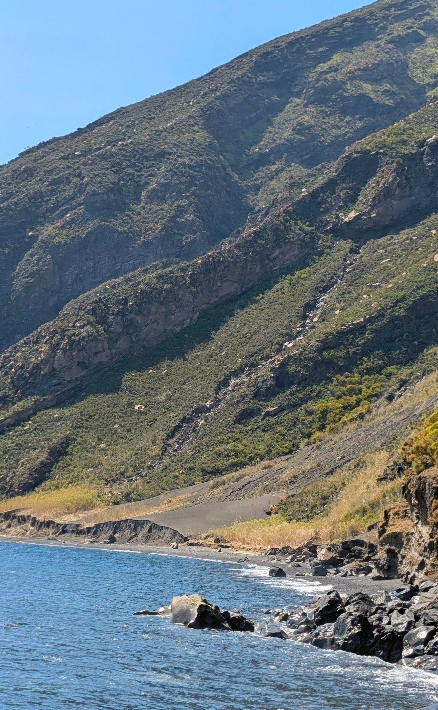 Forgia Vecchia is a secluded pebble beach near San Vincenzo on Stromboli island.