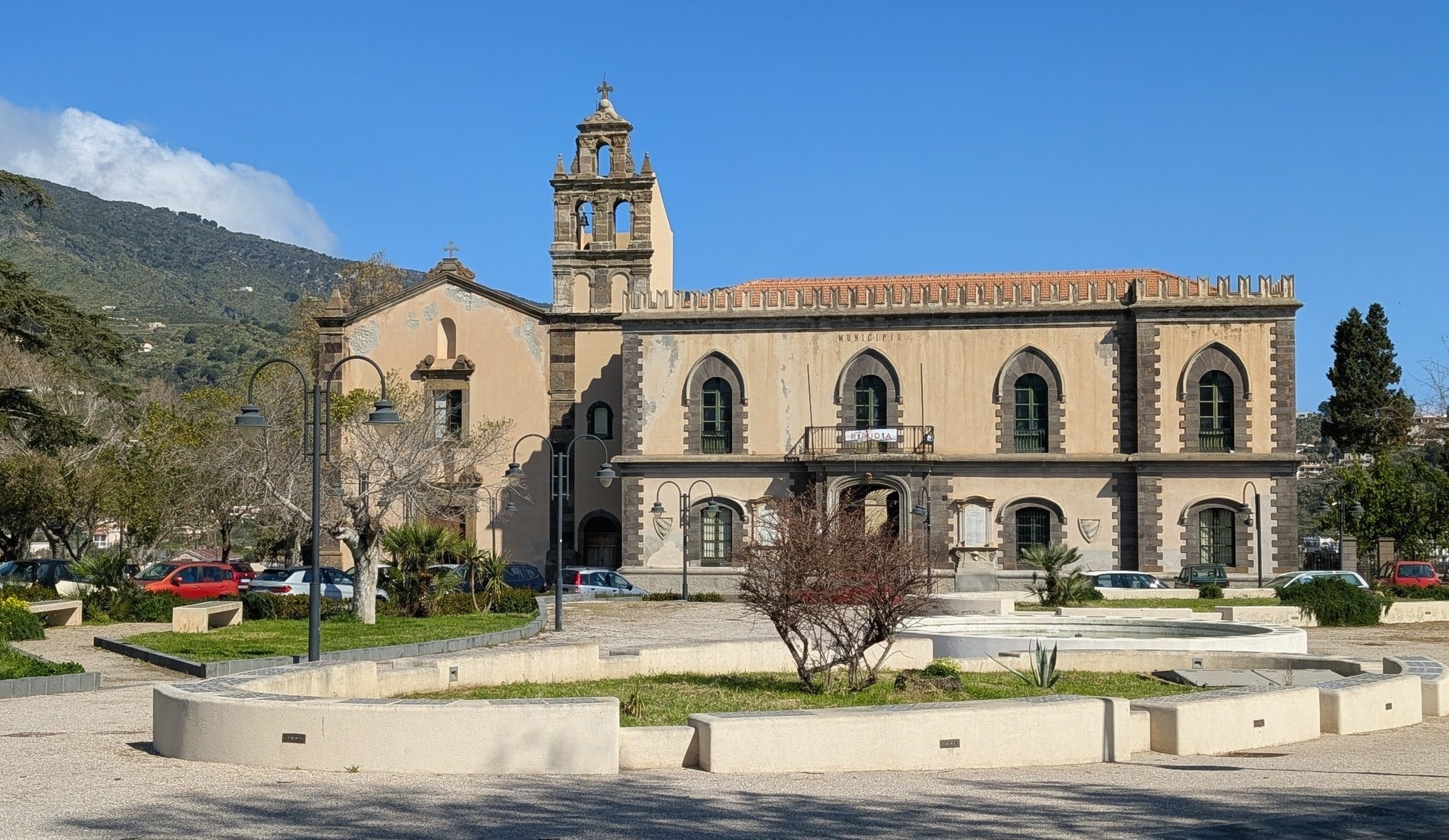 City Hall on Lipari, the main Aeolian island. It has become internationally through the 2013 "Bikini ordinance."
