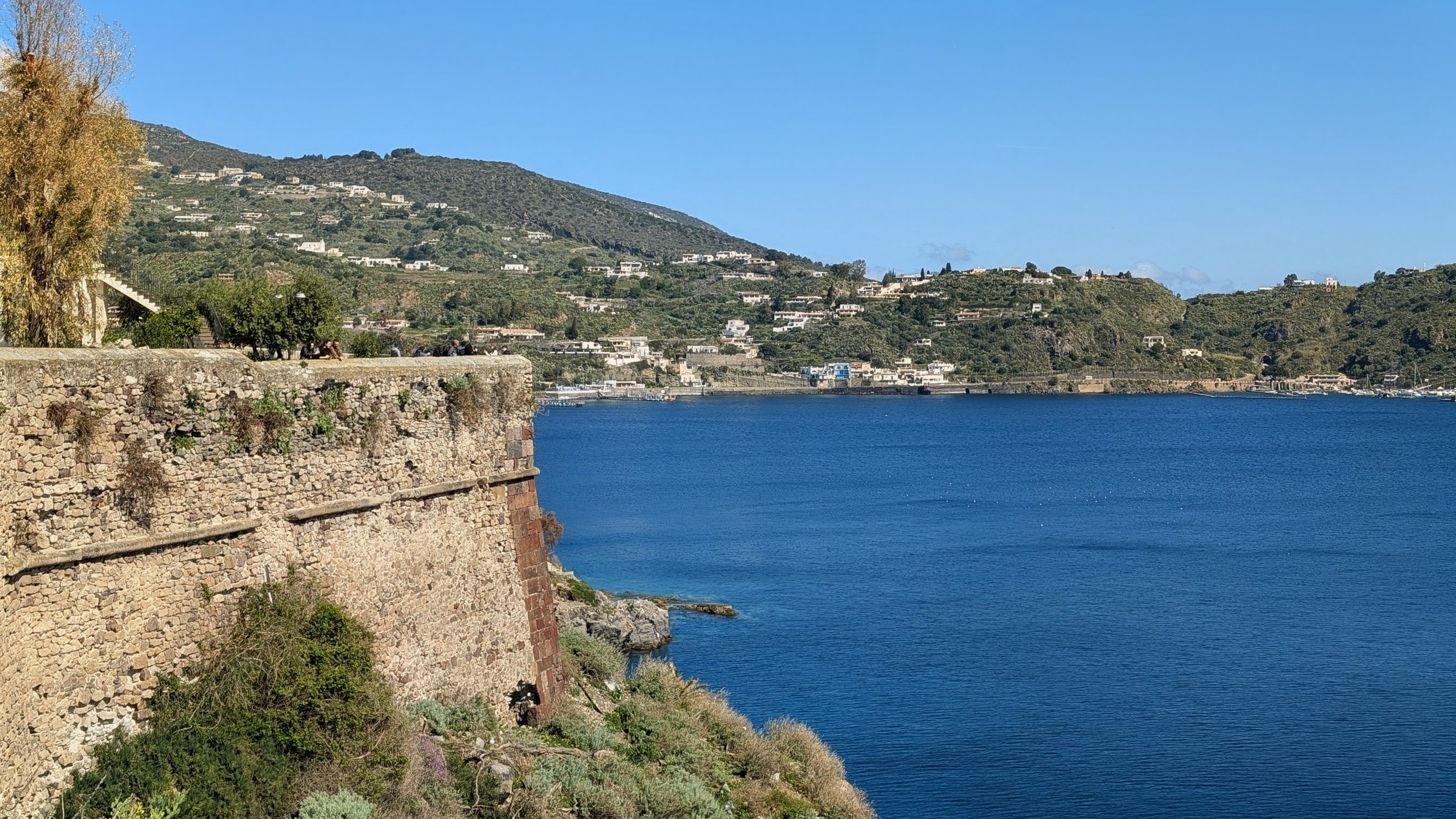 The view from the walls of 15th century Lipari Castle.