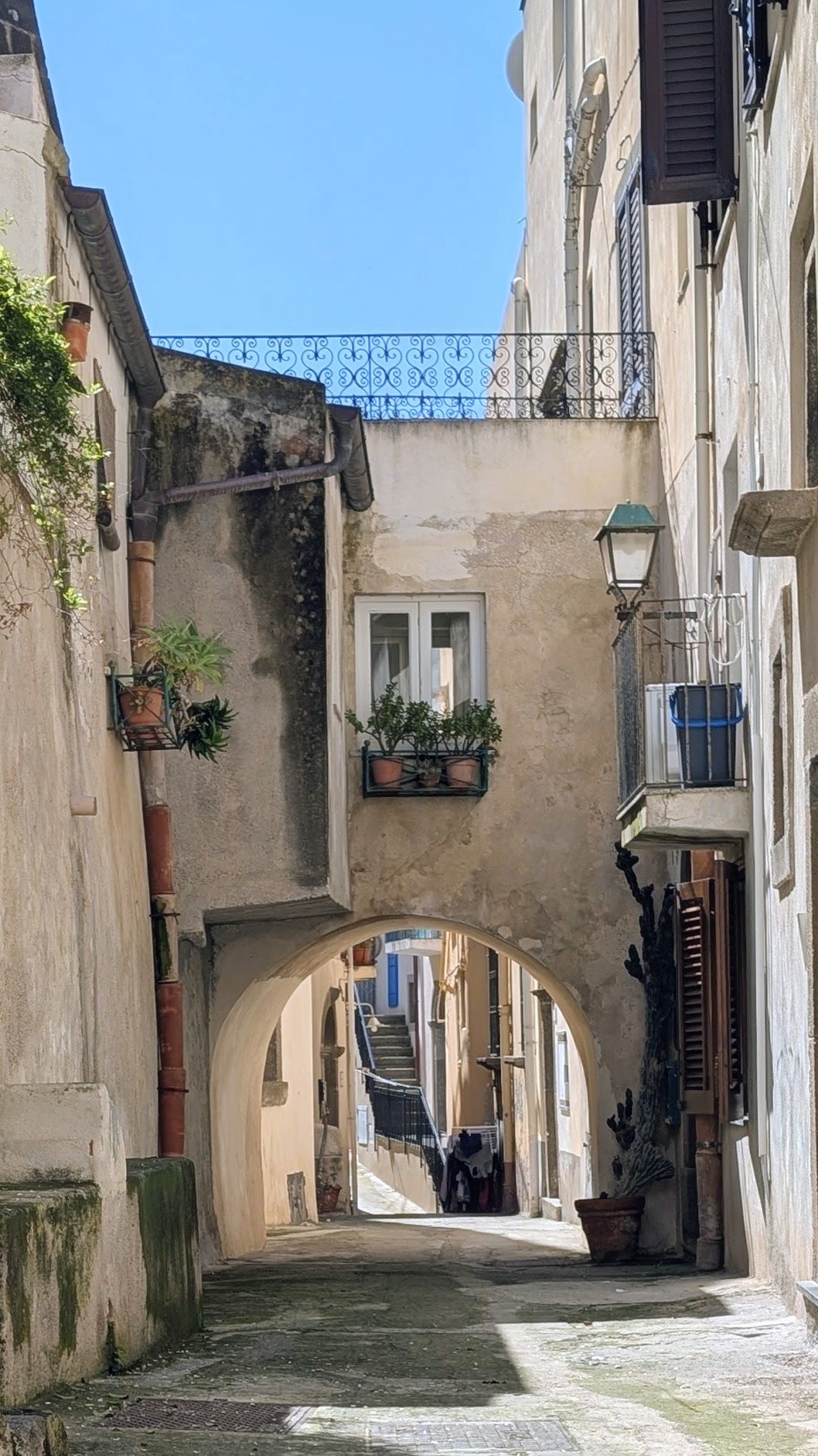 The streets in old town Lipari.